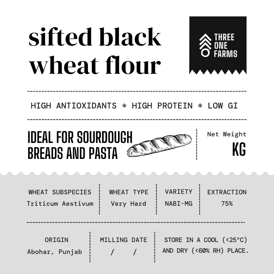 Sifted Black Wheat Flour