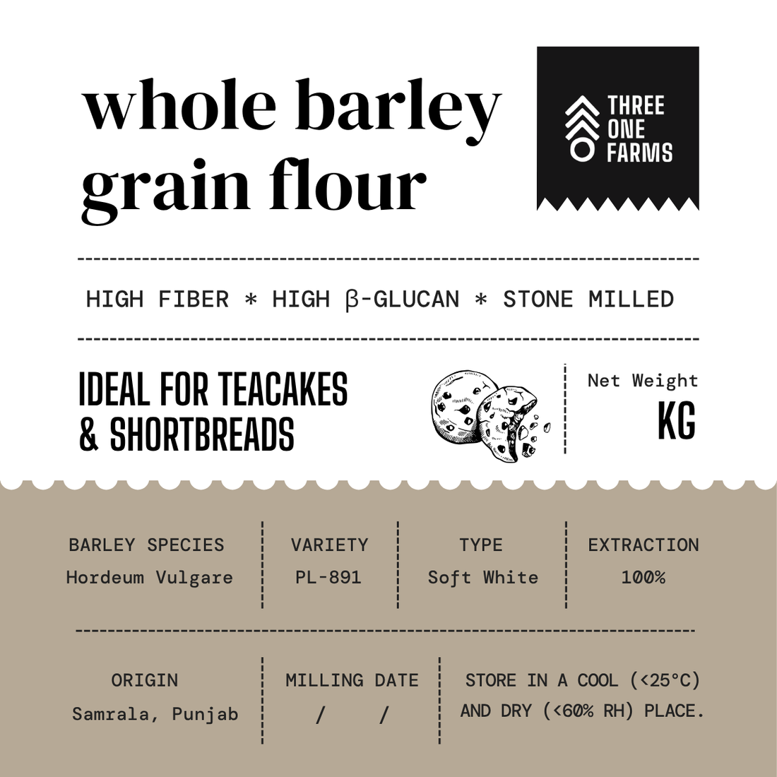 Whole Barley Grain Flour
