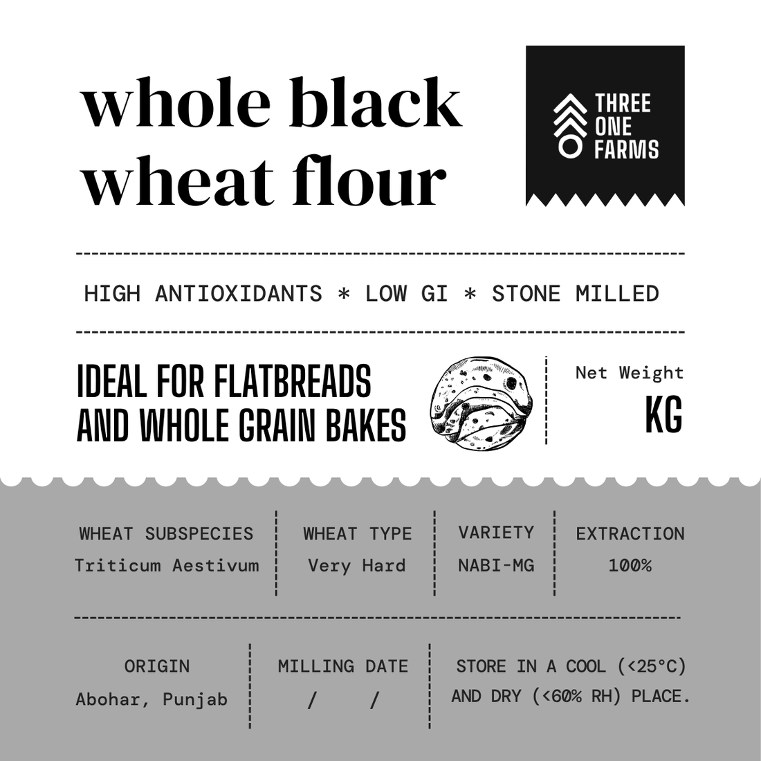 Whole Black Wheat Flour